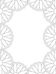 All these designs are hand-drawn and unique 
Flower Border is a Beautiful black and white illustration for adult coloring book,
This is a printable Beautiful Zentangle Coloring page for KDP Interior,