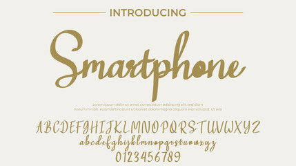 Smartphone Font Stylish brush painted an uppercase vector letters, alphabet, typeface