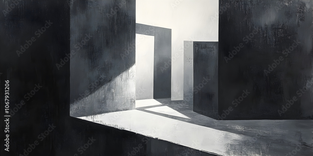 Poster abstract concrete architecture: a minimalist interpretation of modern architecture, capturing the in