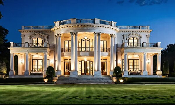 Manicured Lawn Surrounding Luxury Home