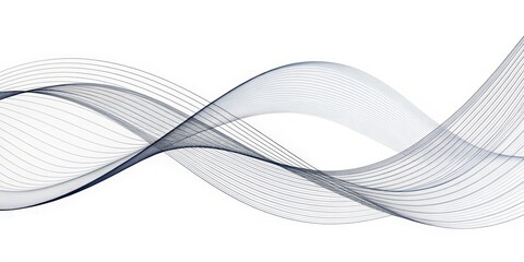 Abstract Flowing Lines Forming a Curved Pattern on a White Background