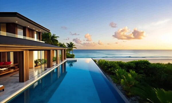 Spacious Deck with Oceanfront Infinity Pool