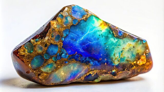 Rare boulder opal found in Coober Pedy, Australia , precious, gemstone, unique, one-of-a-kind, natural, mining, rough