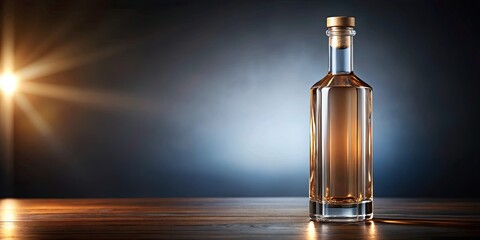 Luxurious, elegant glass bottle filled with a premium beverage , luxury,glass, bottle, premium, beverage, drink