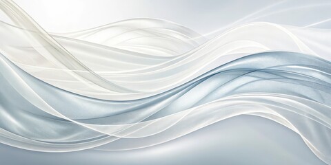 Fototapeta premium Abstract Background of Soft White and Gray Flowing Fabric with Subtle Sheen