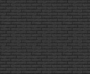 Brick wall texture. Black brick building wall. Black brick wall seamless pattern, texture for kitchen back, interior decoration, plastic panel, building outdoor design. Interior of a modern loft.	
