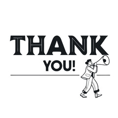 Black thank you typography vector