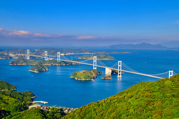 亀老山展望公園からの眺望・来島海峡大橋（愛媛県・今治市）