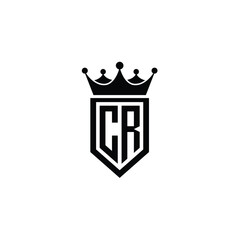 CR monogram logo design letter text name symbol monochrome logotype alphabet character simple logo