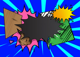 Cartoon background, comic book backdrop. Retro vector comics pop art design.