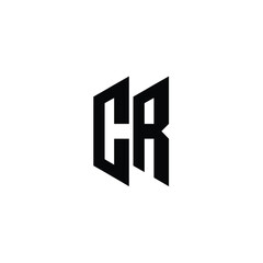 Obraz premium CR monogram logo design letter text name symbol monochrome logotype alphabet character simple logo