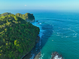 View of the coast of island