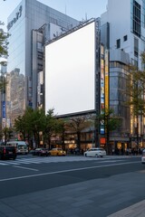 Minimalist display: white blank billboard set in unusual location, providing clean, open space for bold marketing concepts, highlighting potential for impactful advertising in distinct environment.