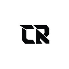 CR monogram logo design letter text name symbol monochrome logotype alphabet character simple logo