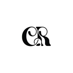 Obraz premium CR monogram logo design letter text name symbol monochrome logotype alphabet character simple logo