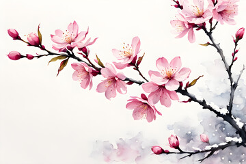 Naklejka premium pink cherry blossom, cherry blossom in spring