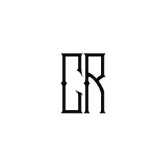 CR monogram logo design letter text name symbol monochrome logotype alphabet character simple logo