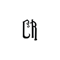 CR monogram logo design letter text name symbol monochrome logotype alphabet character simple logo