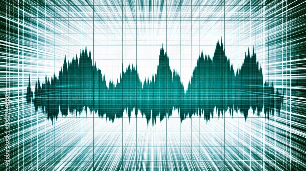 Aufkleber dynamic abstract music background with flowing sound waves, a vibrant visual representation of audio
