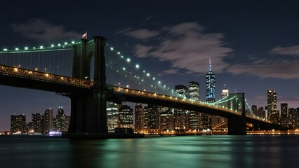Obraz premium city bridge and city skyline