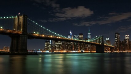 city bridge at night