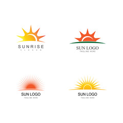 Sun logo vector template symbol design