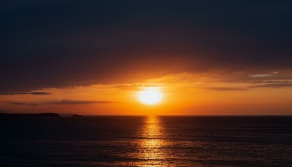 Naklejka premium A big sun rises under the dark sky