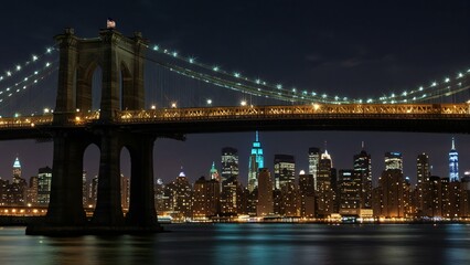 Obraz premium city bridge and city skyline