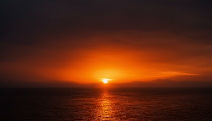 Naklejka premium A big sun rises under the dark sky