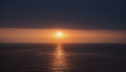 Fototapeta premium A big sun rises under the dark sky