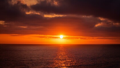 Naklejka premium A big sun rises under the dark sky