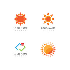 Sun logo vector template symbol design