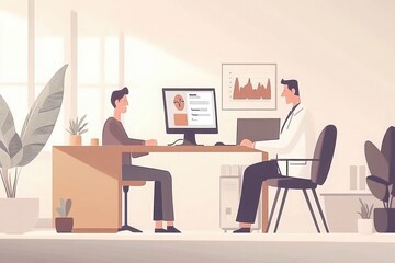 Cozy Medical Consultation in Modern Office Setting