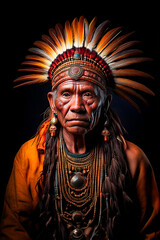 Fototapeta premium Native American Shaman. Portrait.