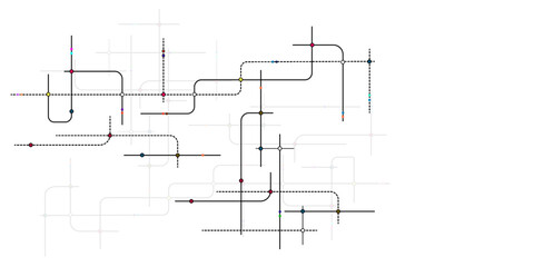Vectors White Abstract geometric dots and lines connection circuit concept. Global communication technology background design