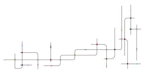 Vector abstract technology on a white background. High-tech circuit board connection system, circuit diagram on white background.