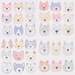 Obraz premium set of funny dogs