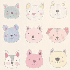 Fototapeta premium set of funny dogs
