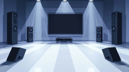 Modern Ultra Slim TV with Soundbar Setup