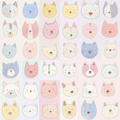 Obraz premium set of funny dogs