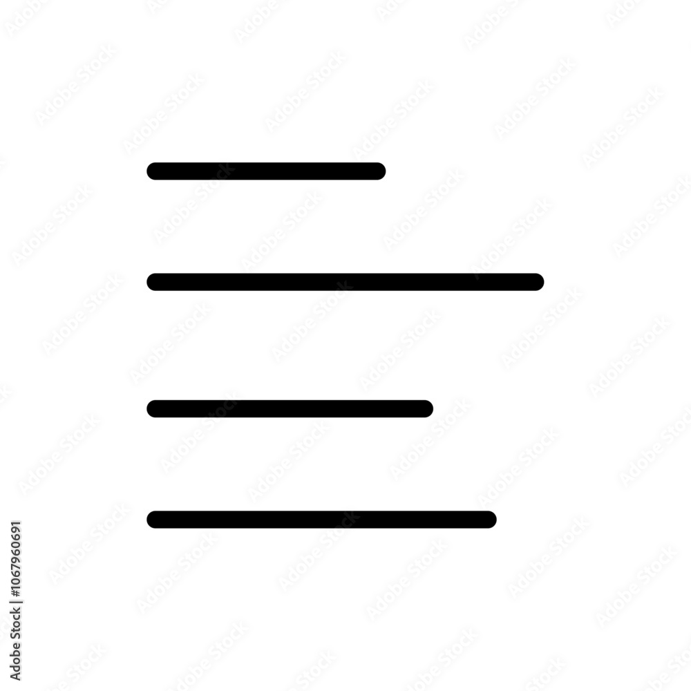 Poster Align left icon Outline vector for web ui