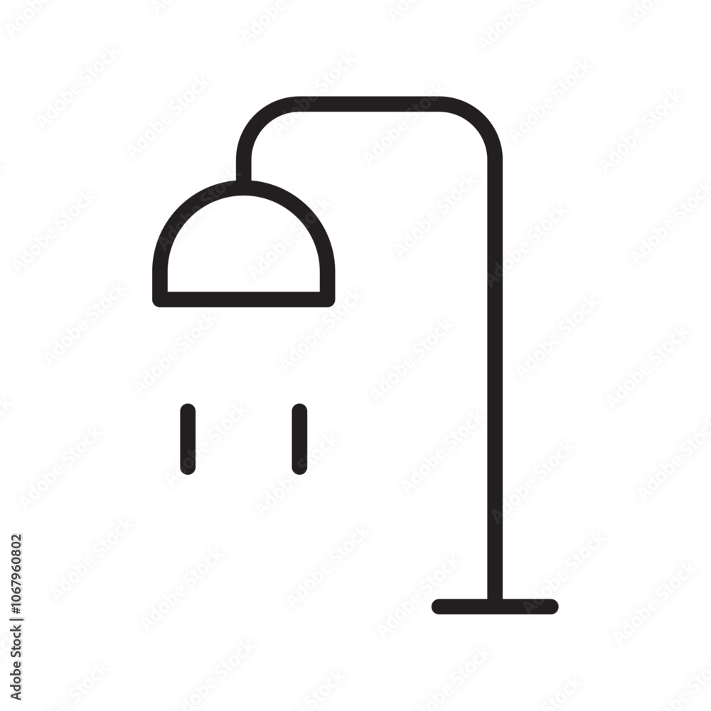 Poster Bathroom icon Outline vector for web ui