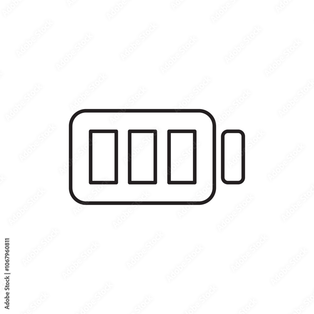 Poster Battery icon Outline vector for web ui