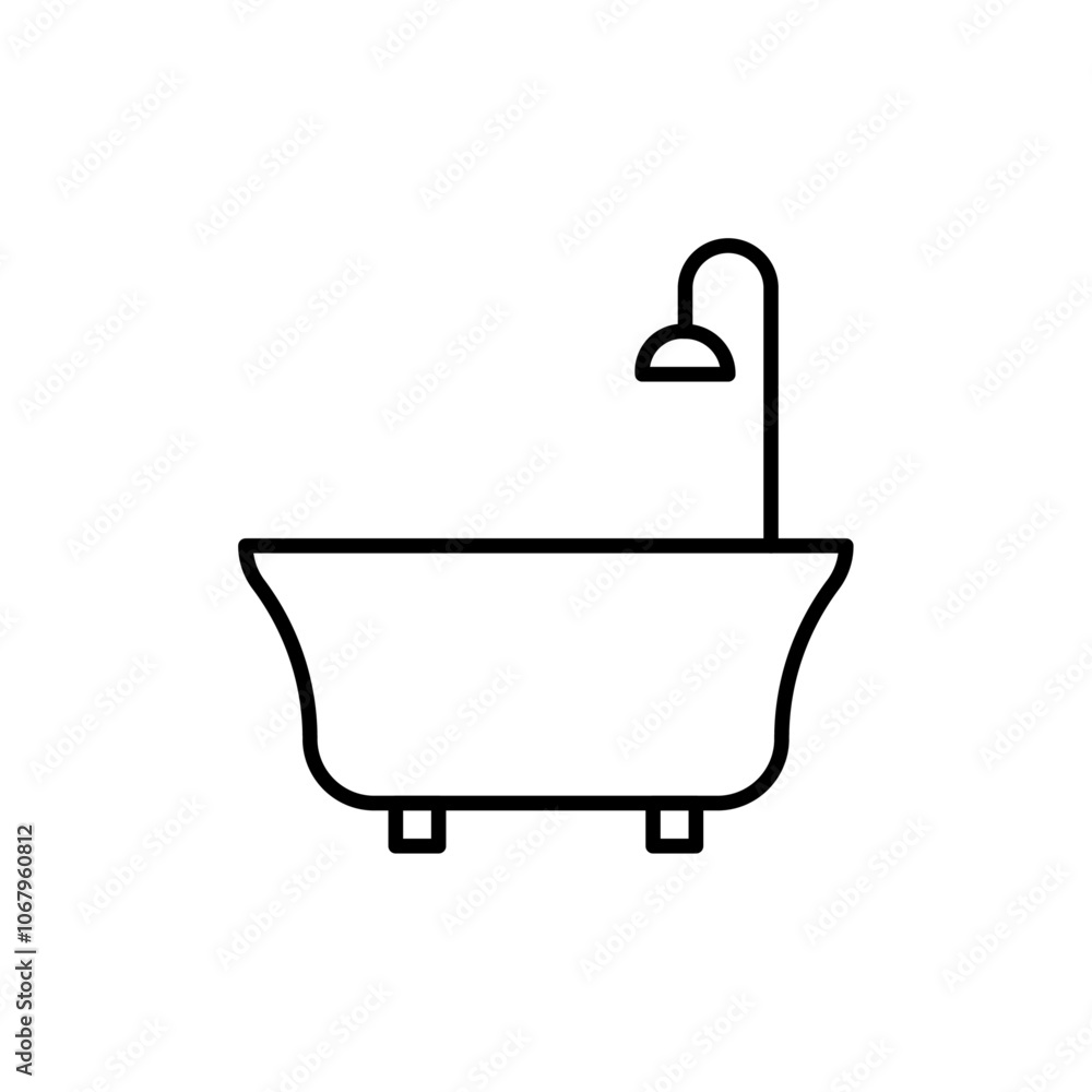 Poster Bathroom icon Outline vector for web ui