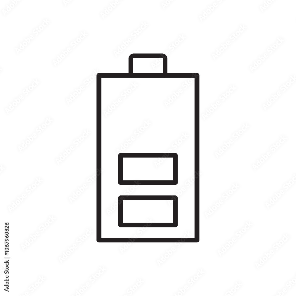 Aufkleber battery icon outline vector for web ui
