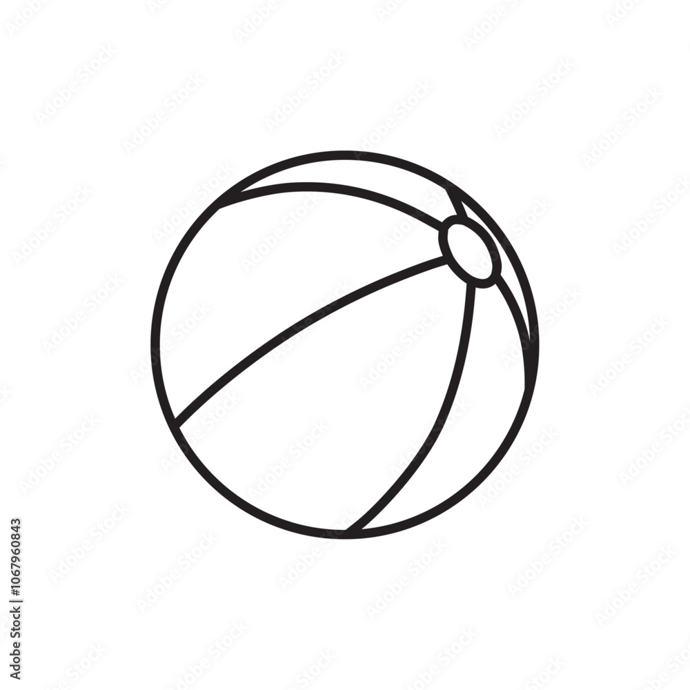 Aufkleber Beach ball icon Outline vector for web ui