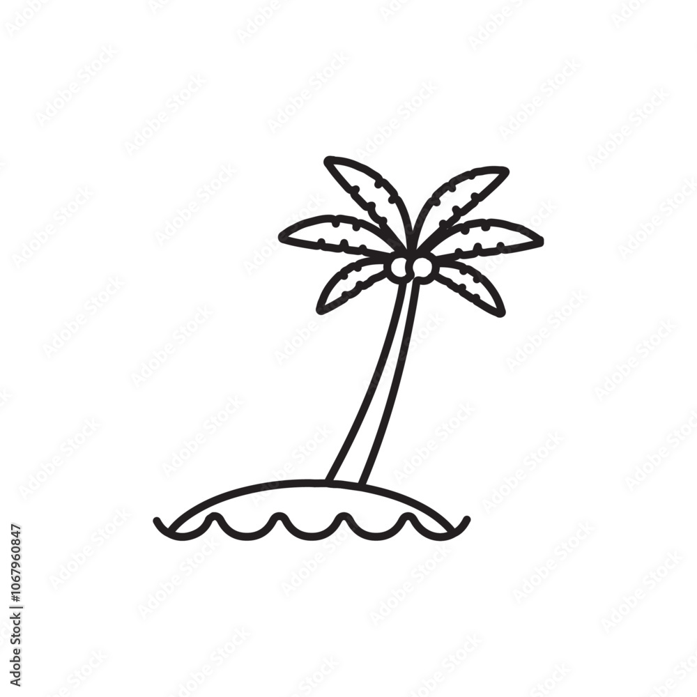 Poster Beach icon Outline vector for web ui