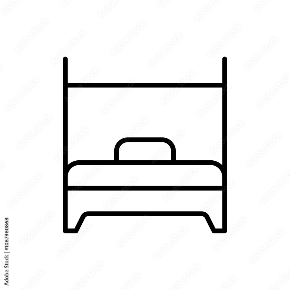 Aufkleber bed icon outline vector for web ui