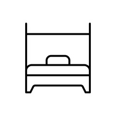 Bed icon Outline vector for web ui