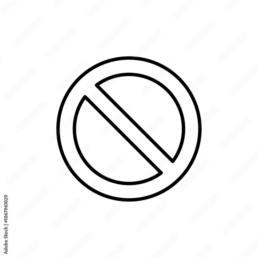 Aufkleber blocked icon outline vector for web ui